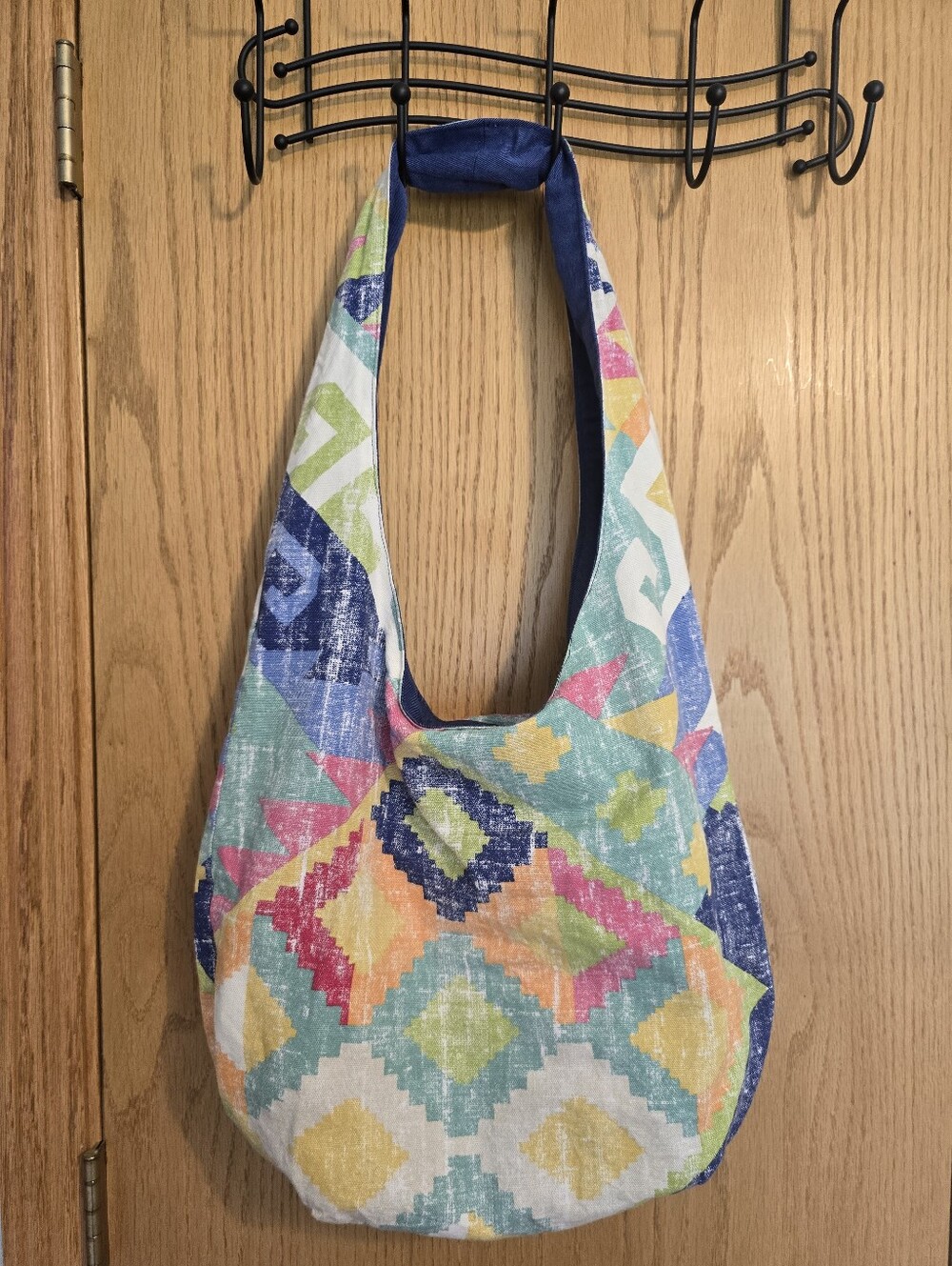 Colorful Geometric Hobo Bag - Multicolor